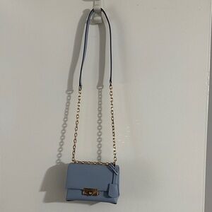 Michael Kors Light Blue Chain Strap Crossbody Bag